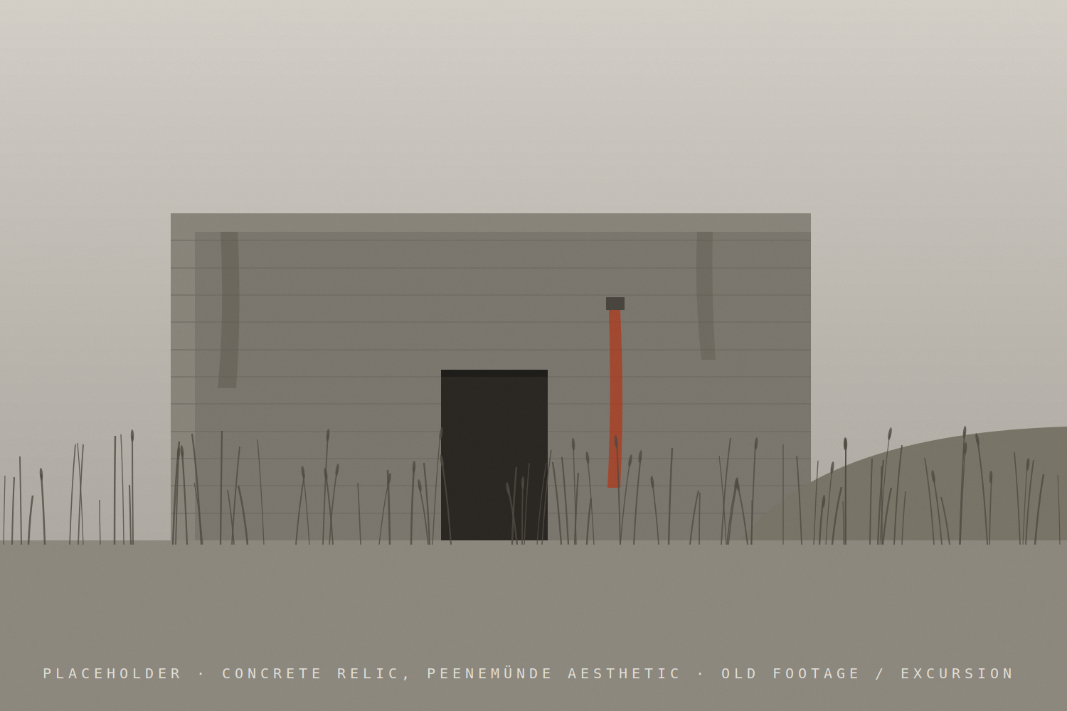 Concrete relic with rust streak