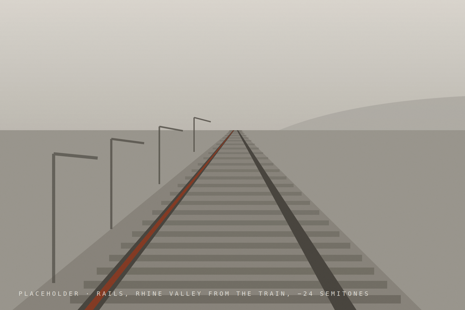 Rails vanishing into fog